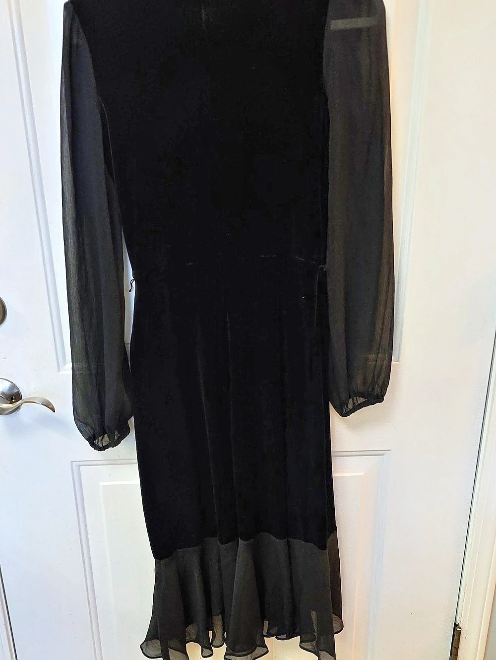 Tommy Hilfiger Velvet Black Maxi Dress Size 4 NWT No Belt